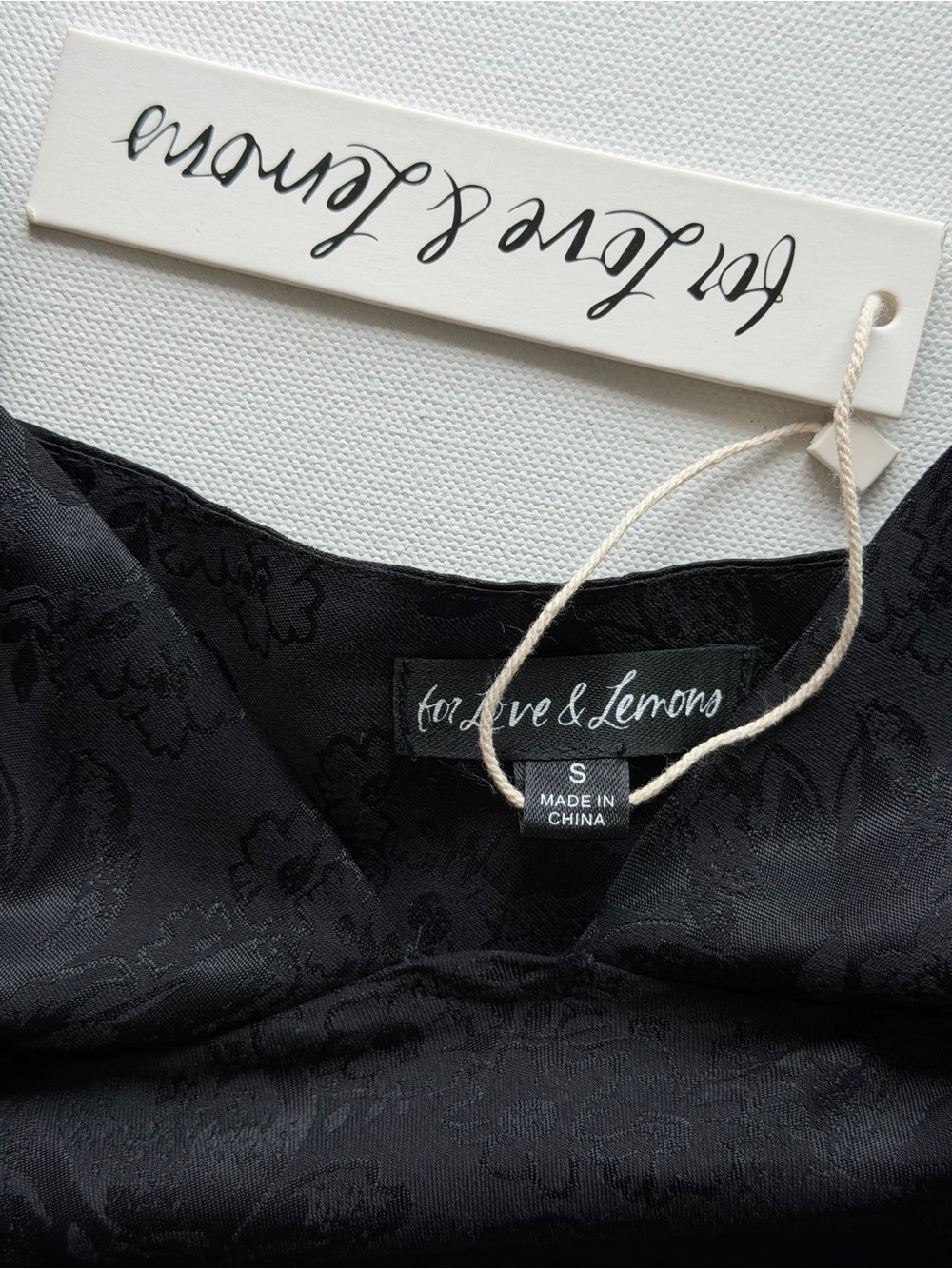 For Love & Lemons Gabrielle Puff-Sleeve Mini Dress (Black) — Size S. - Picture 9 of 15